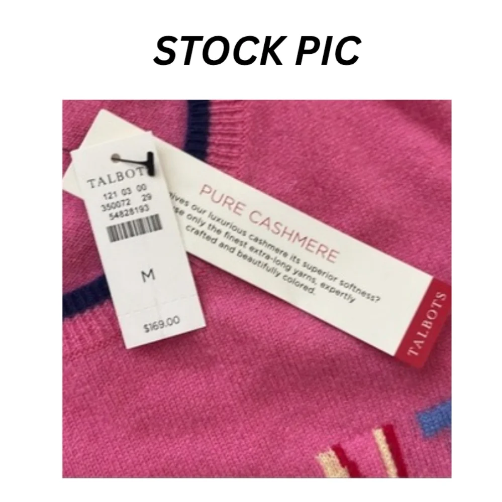Talbots M Pure Cashmere "Brilliant" Sweater Pink Soft Luxury AT-2514 - Picture 2 of 6